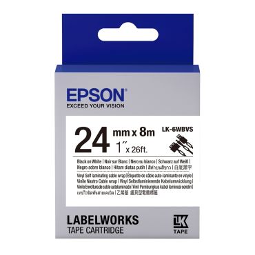 EPSON LK-6WBVS C53S656419  標籤帶 (線材24mm ) 白黑