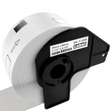 PCink BROTHER DK-11208 副廠 相容定型標籤帶 38mm x 90mm 白底黑字