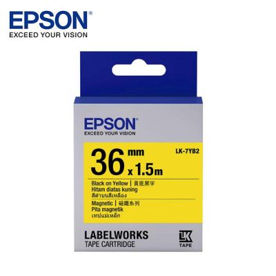 EPSON LK-7YB2 C53S657406 標籤帶 (磁鐵36mm) 黃黑